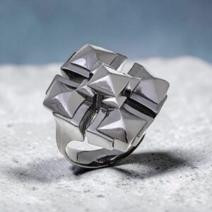 MARGO MANHATTAN "Maxine" Black Rhodium Cross Ring 6